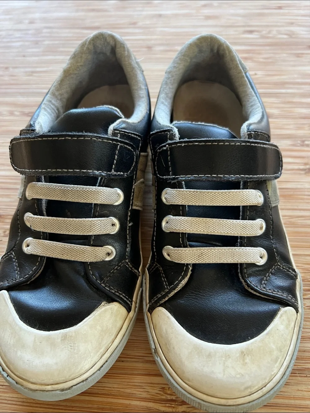 See Kai Run Black and Cream Kids Sneaker with Velcro Strap